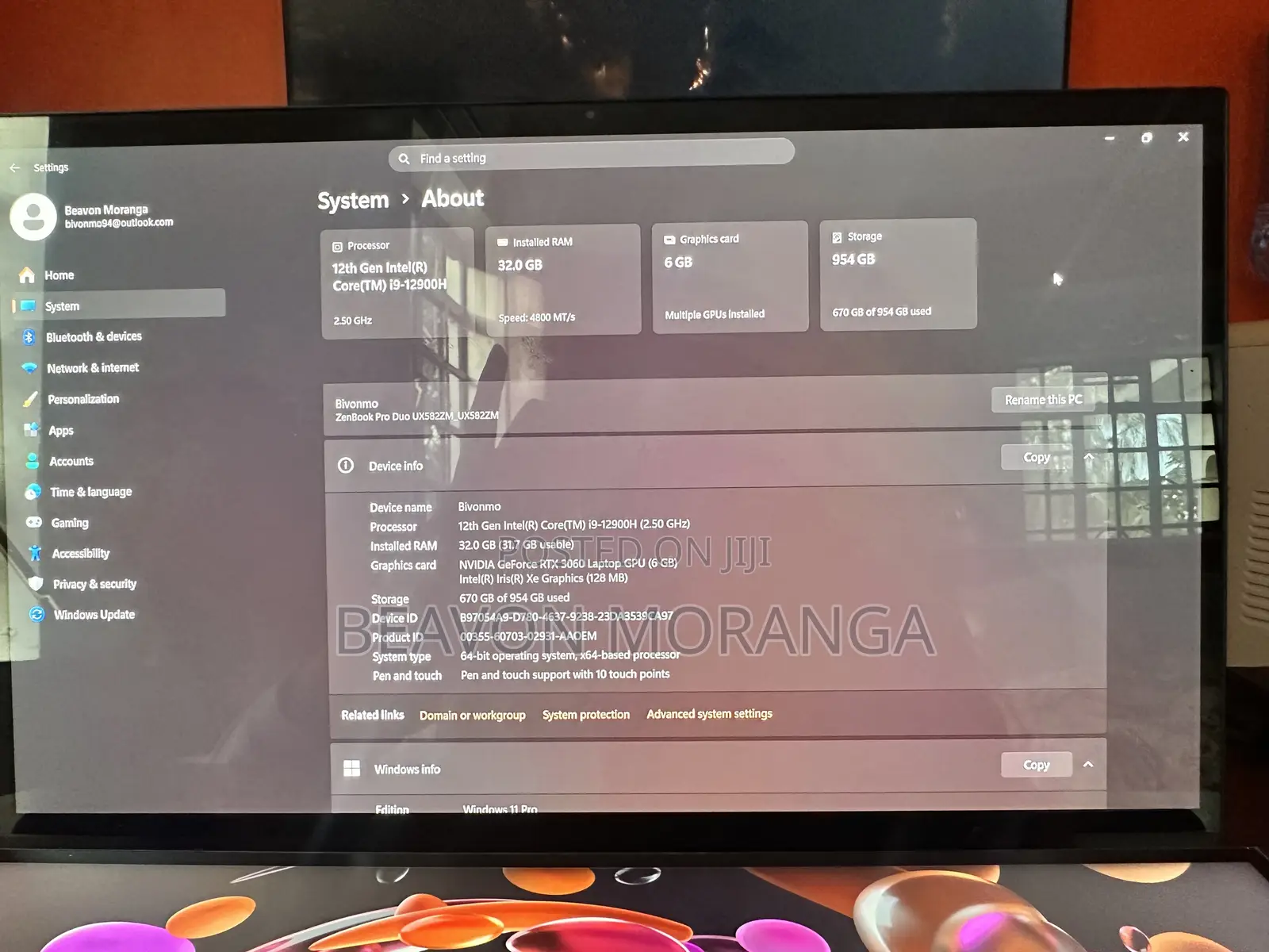 Laptop Asus Zenbook Pro Duo 15 OLED 32GB Intel Core i9 SSD 1T