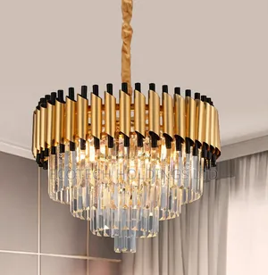 Modern Black/Gold Crystal Chandalier