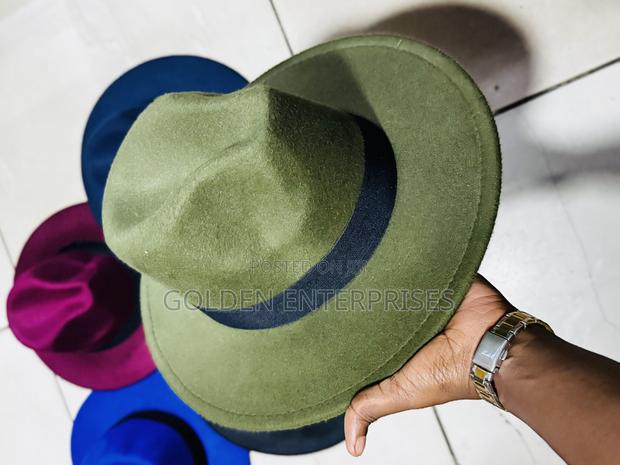 Classic Jungle Green Wide Brim Fedora Hat - main view