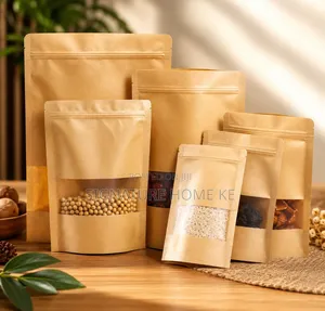10pcs Brown Kraft Ziplock Bags Pouches