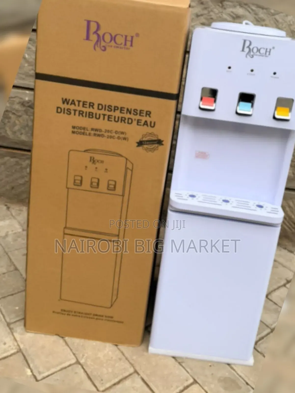 White Roch Standing Water Dispenser 3 Taps
