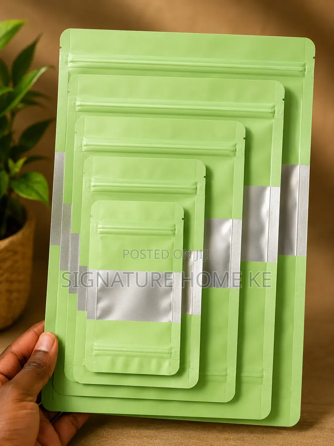 15pcs Window Kraft Ziplock Bag Pouches