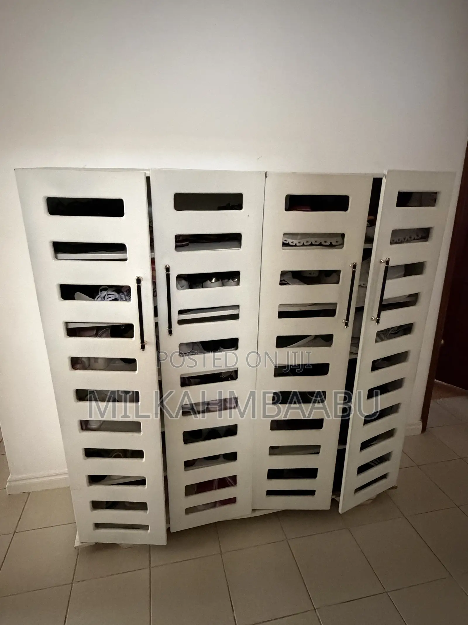 White Shoe Rack Double Door