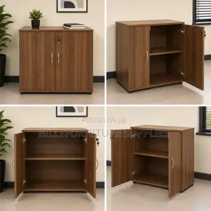 2-Door Wooden Office Storage Cabinet Nairobi | Lockable File Cupboard