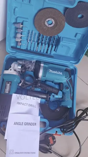 Makita 2-in-1 Power Tool Combo Kit - Impact Drill Angle Grinder Set
