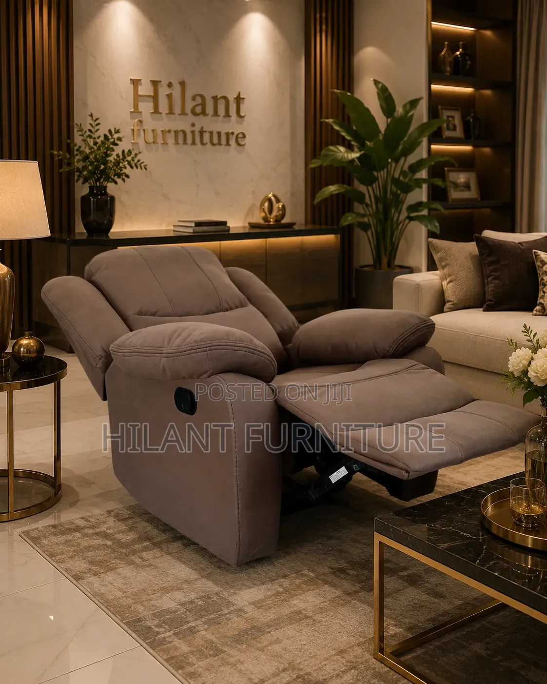 Luxury Plush Fabric Recliner Armchair – Premium Single Seater