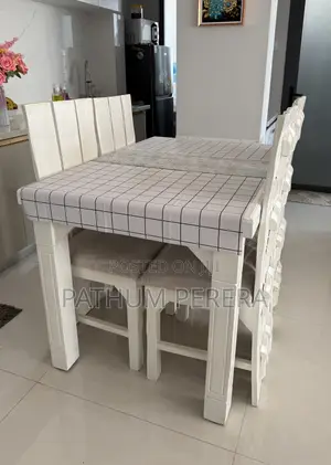 Used 4-Seater Wooden Dining Table Set for Sale (Good Condition)⁠