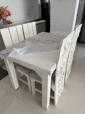 Used 4-Seater Wooden Dining Table Set for Sale (Good Condition)⁠