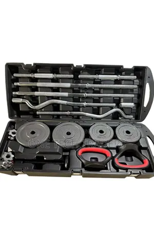 58kgs Adjustable  Dumbells and Barbell Set With Case( 58kgs York)