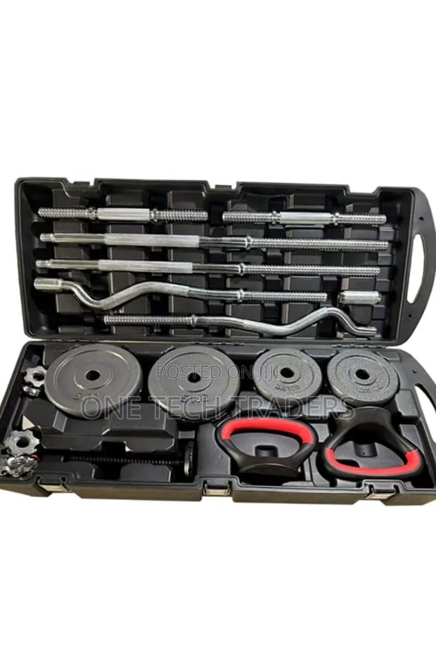 58kgs Adjustable  Dumbells and Barbell Set With Case( 58kgs York)