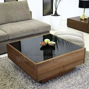 Stunning Glass-Top Wooden Center Table – Elevate Your Living Room!