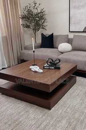 Stunning Double-Tier Wooden Coffee Table – Elevate Your Living Room!