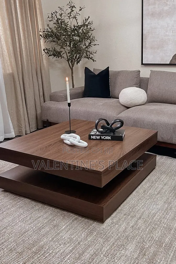 Stunning Double-Tier Wooden Coffee Table – Elevate Your Living Room!