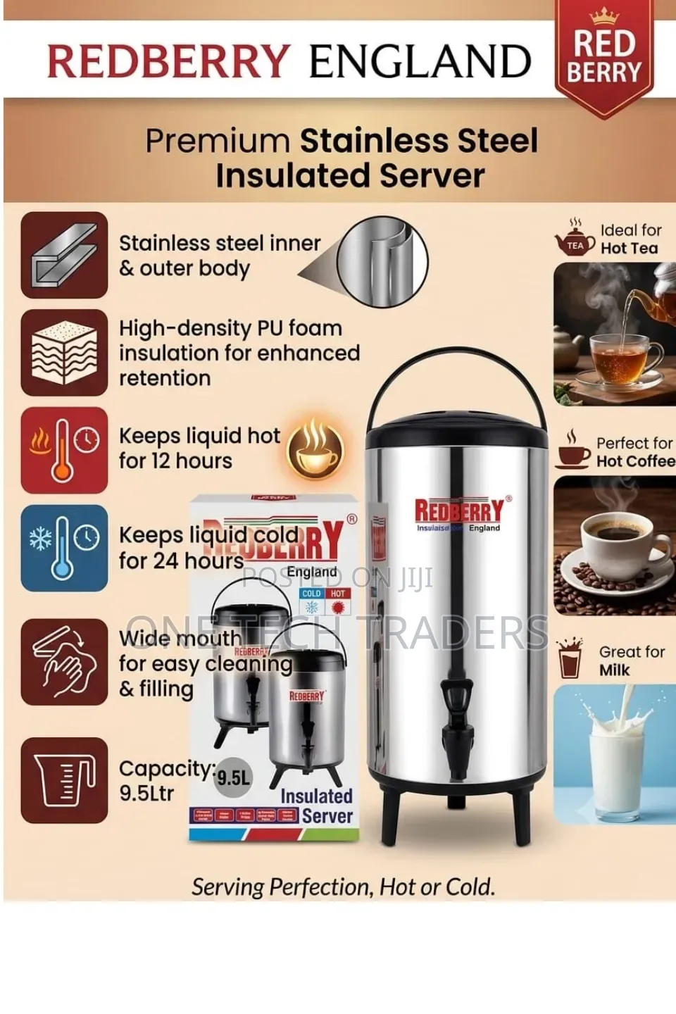 Redberry 9.5ltrs T-Urn....