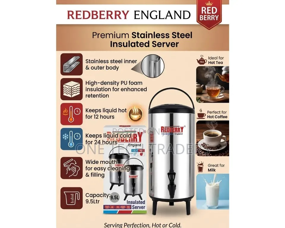 Redberry 9.5ltrs T-Urn....