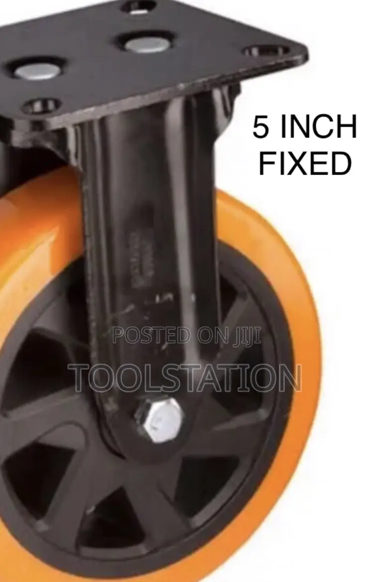 Castor Wheels 5 Inch Fixed With Plate Set of 4 Heavy Duty 100 Kg Load