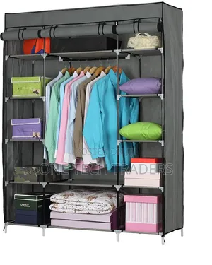 Mettalic Wardrobe, 3 Column - Grey