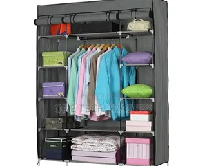 Mettalic Wardrobe, 3 Column - Grey