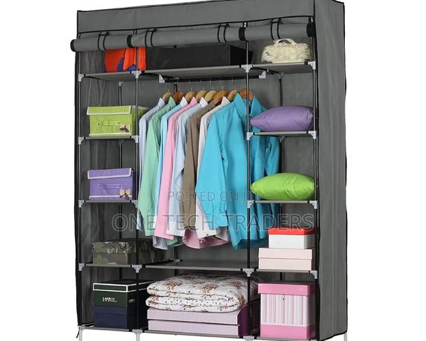 Mettalic Wardrobe, 3 Column - Grey - thumbnail 2