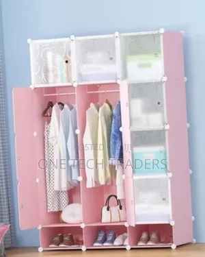 3 Column Portable Plastic Wardrobe
