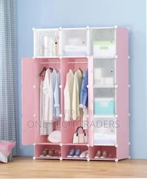 3 Column Portable Plastic Wardrobe