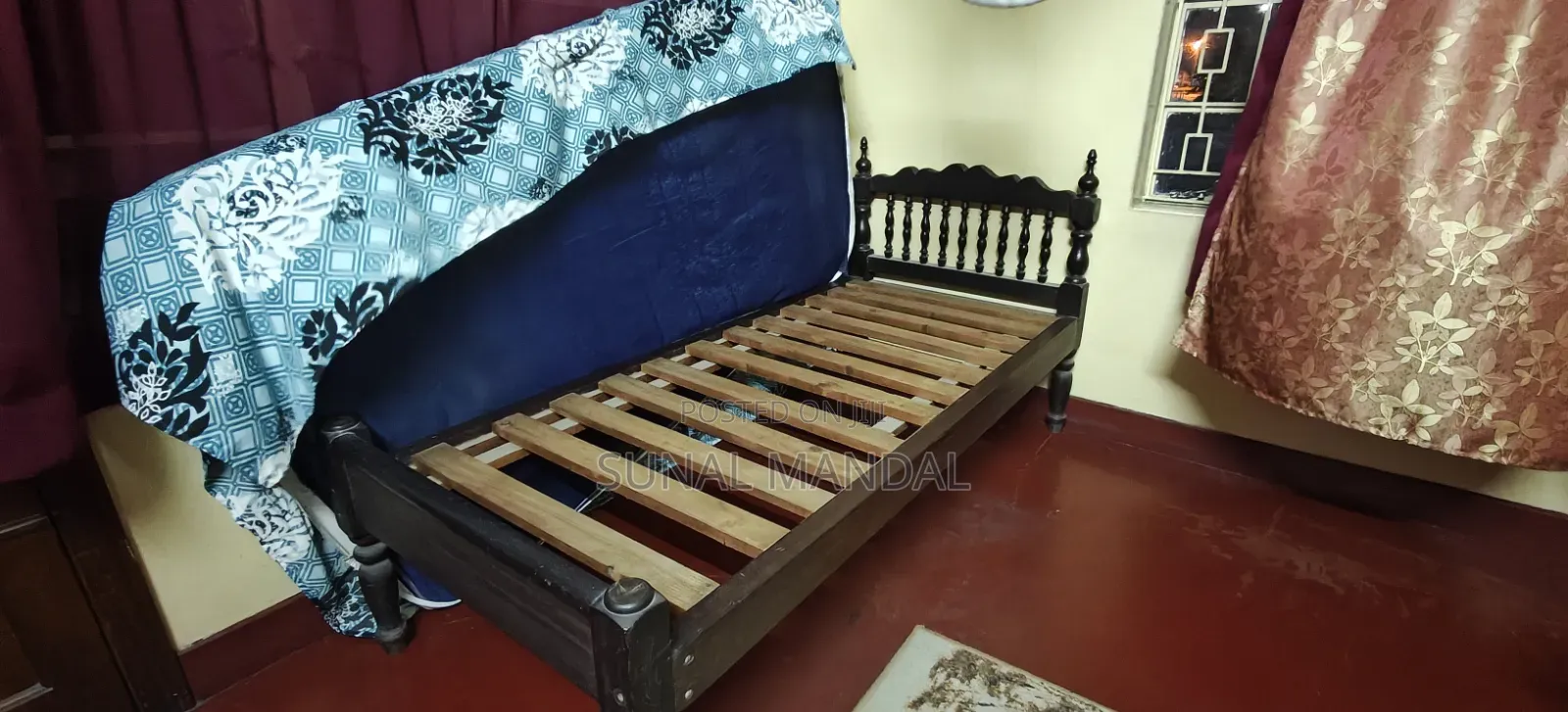 Single Wooden Bed