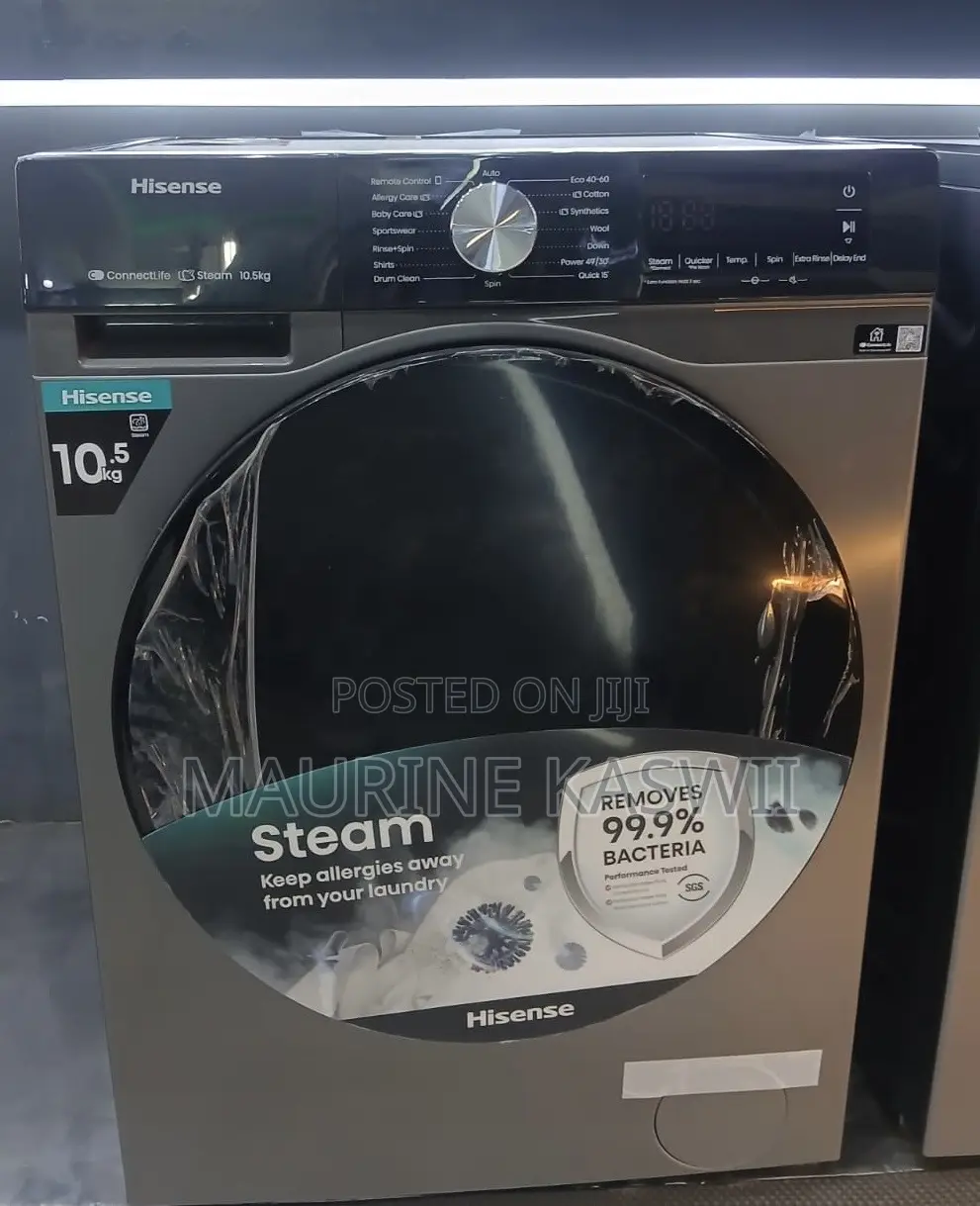 Hisense WF3S1043BT Front Load Washing Machine, 10.5KG - Silver