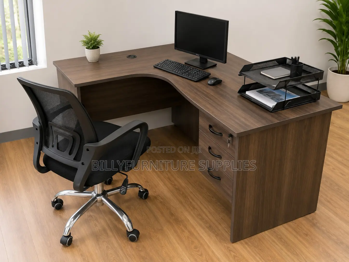 Space-Smart L-Shaped Office Desk | Modern Corner Executive Workstation