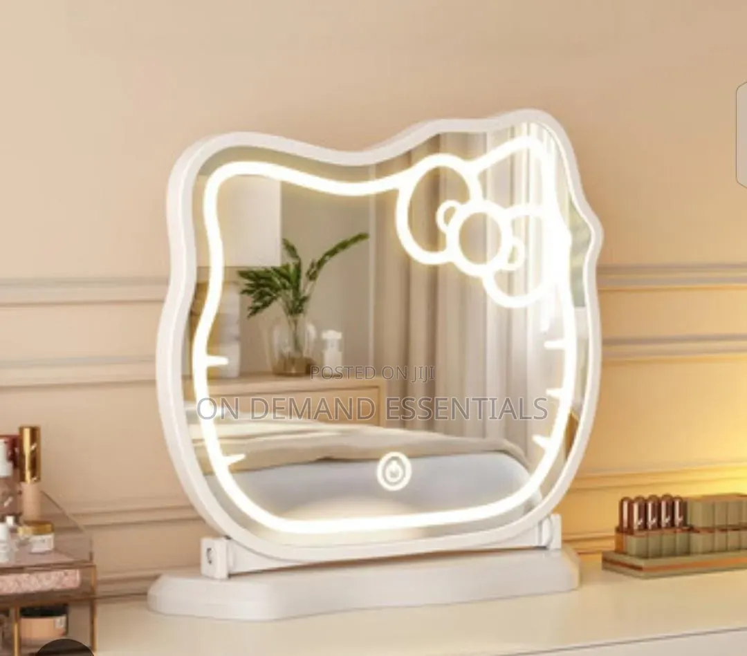 Hello Kitty-Shaped LED Desktop Vanity Mirror