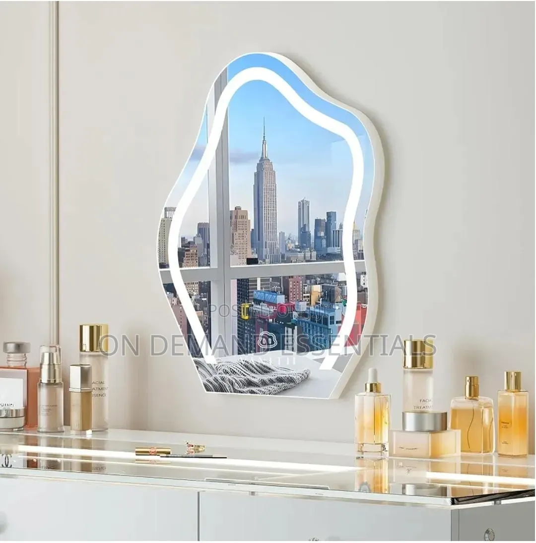 Cloud-Shaped LED Tabletop Vanity Mirror