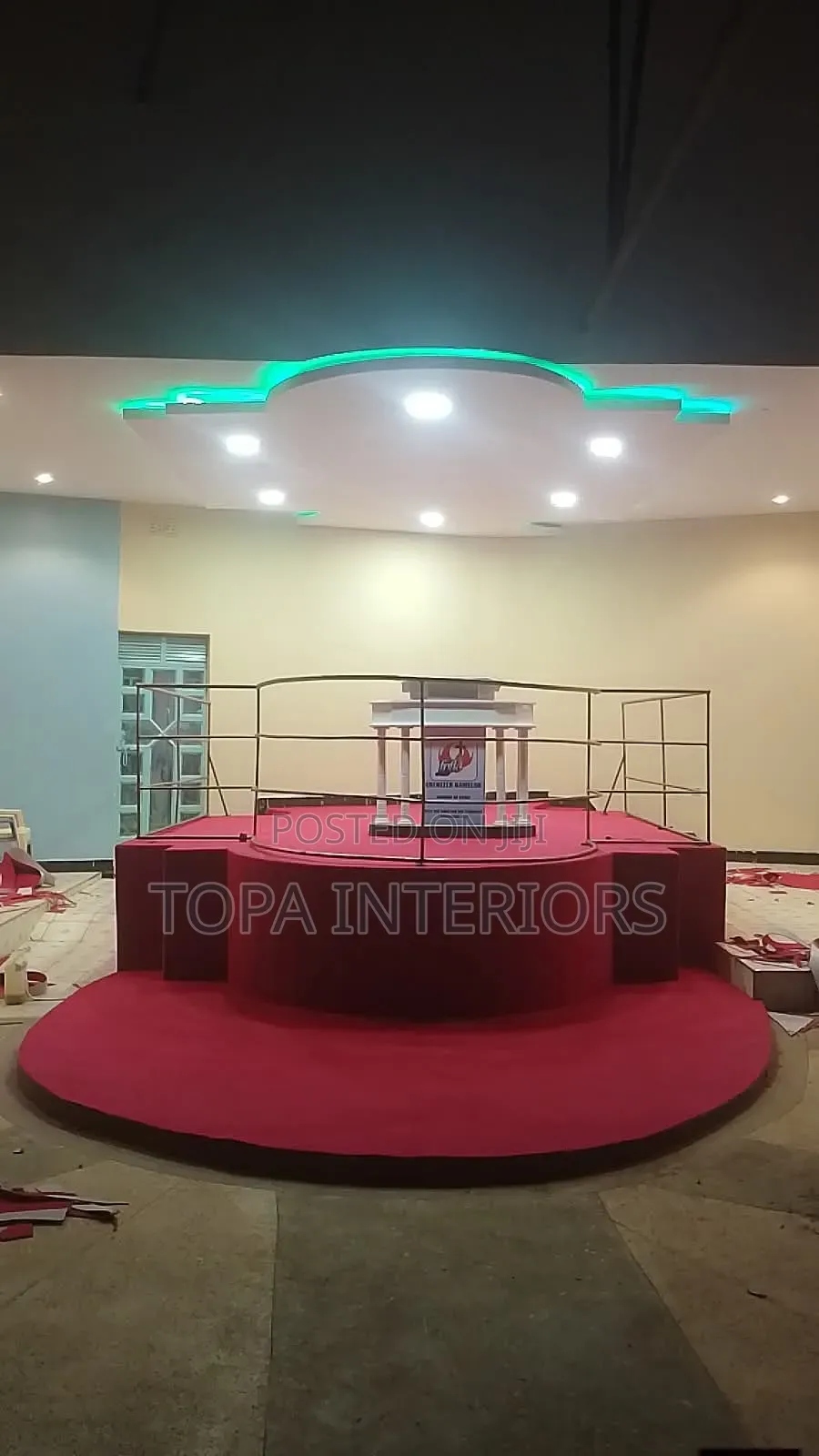 Professionally Fitted Maroon Altar Church Carpets Wall to Wall Rugs