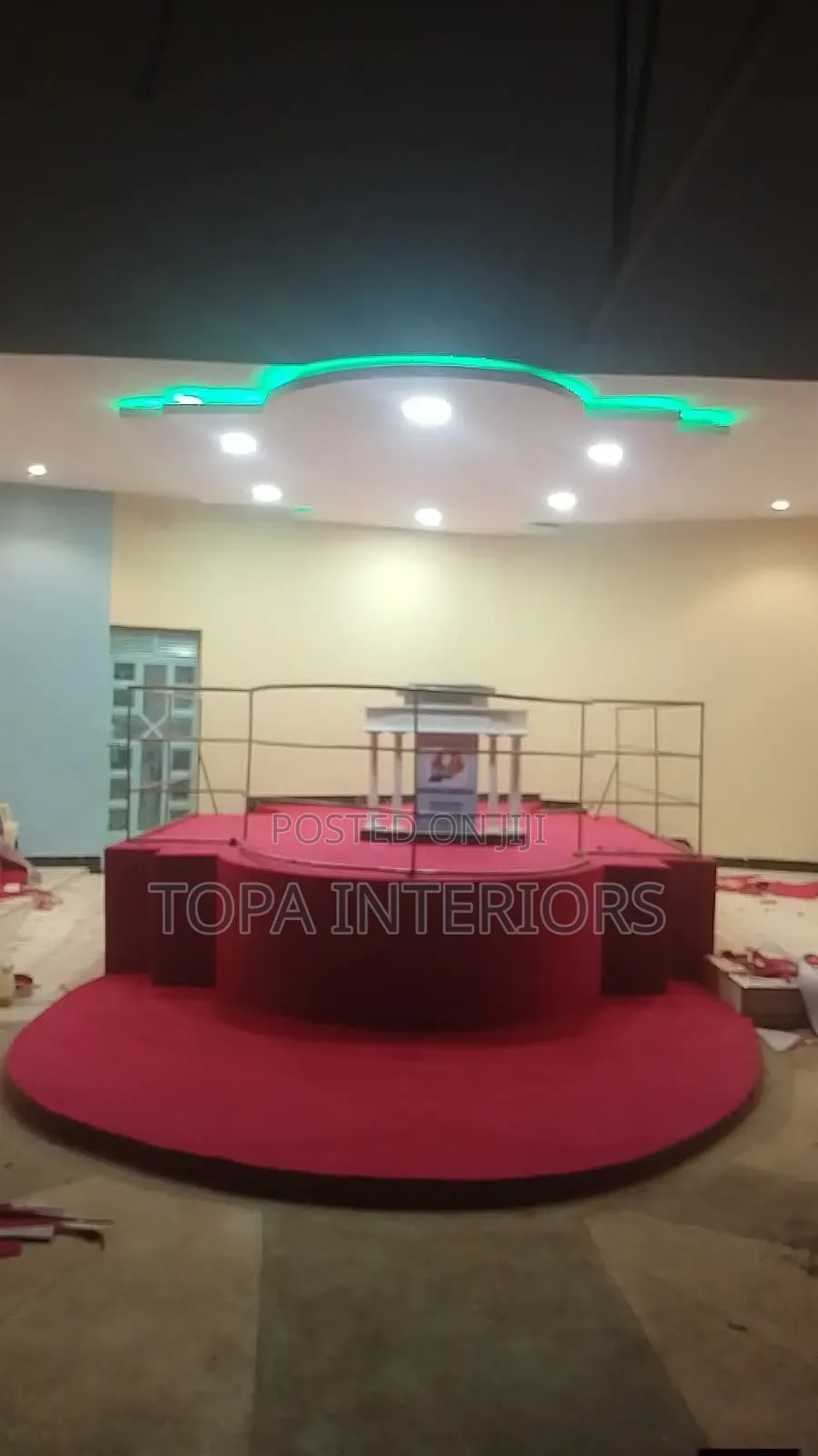 Professionally Fitted Maroon Altar Church Carpets Wall to Wall Rugs