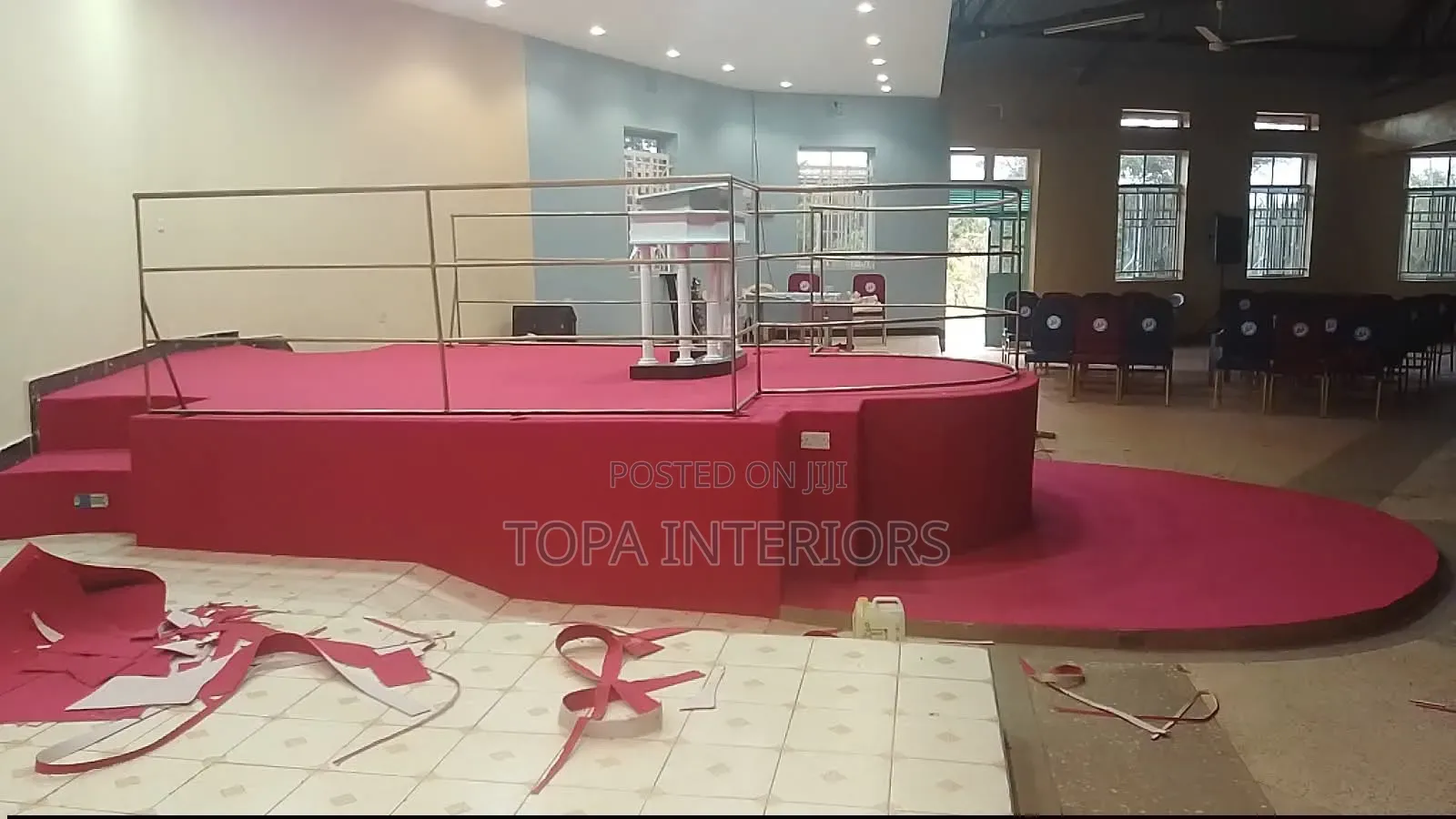 Oval Shaped Church Altar Decoration Floor Wall to Wall Carpets