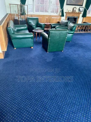 Blue Dotted 4m Wide Executive Wall to Wall Office Floor Carpets