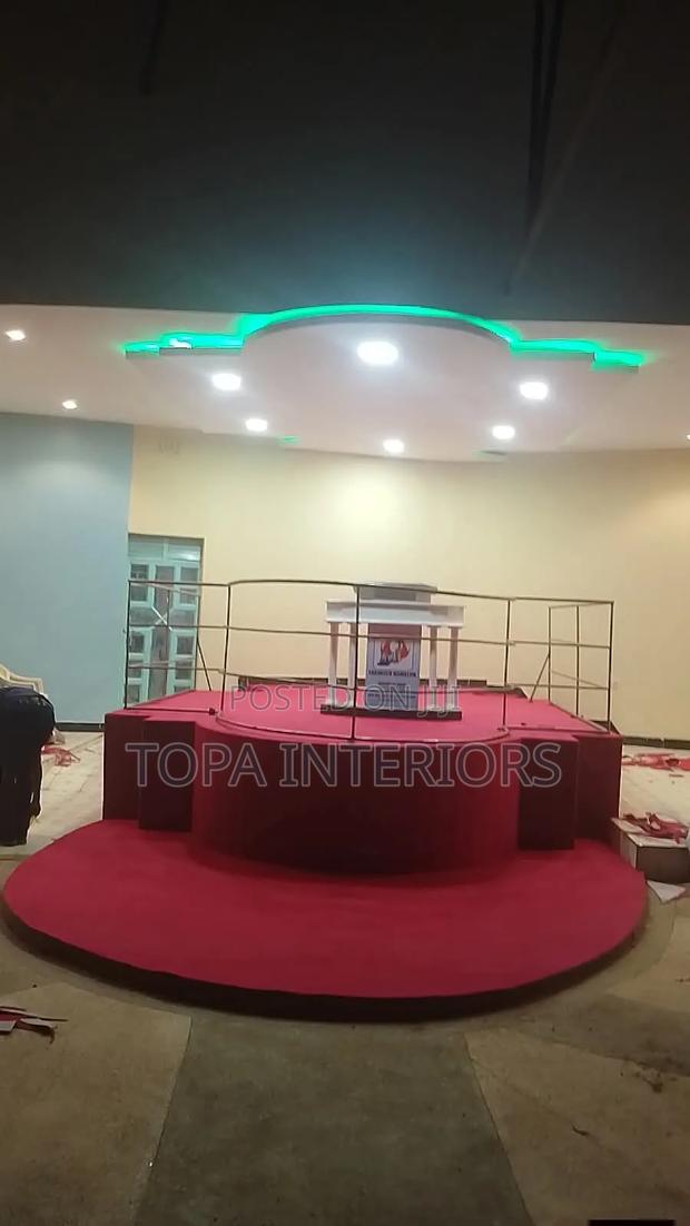Decorative Maroon Church Altar Carpets for Pulpit Flooring Decoration - main view