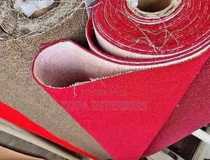 Non Fluffy 4mm Thick Easy to Clean Red Carpets for Church and Office