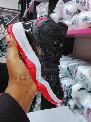 Air Jordan 11 Red Black Kids Sneakers