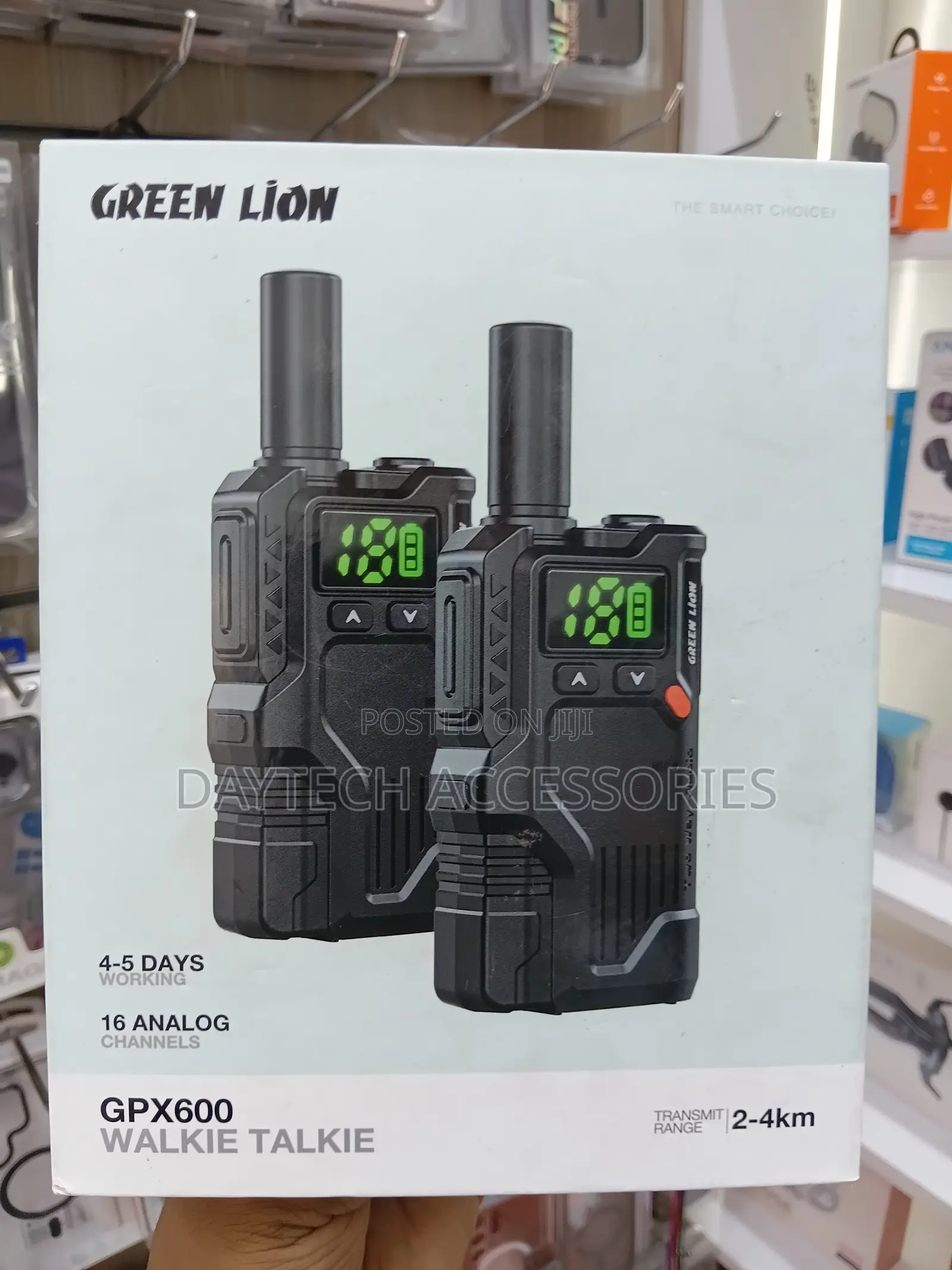 Green Lion GPX600 Long-Range Walkie Talkie – 16-Channel Two-Way Radio.