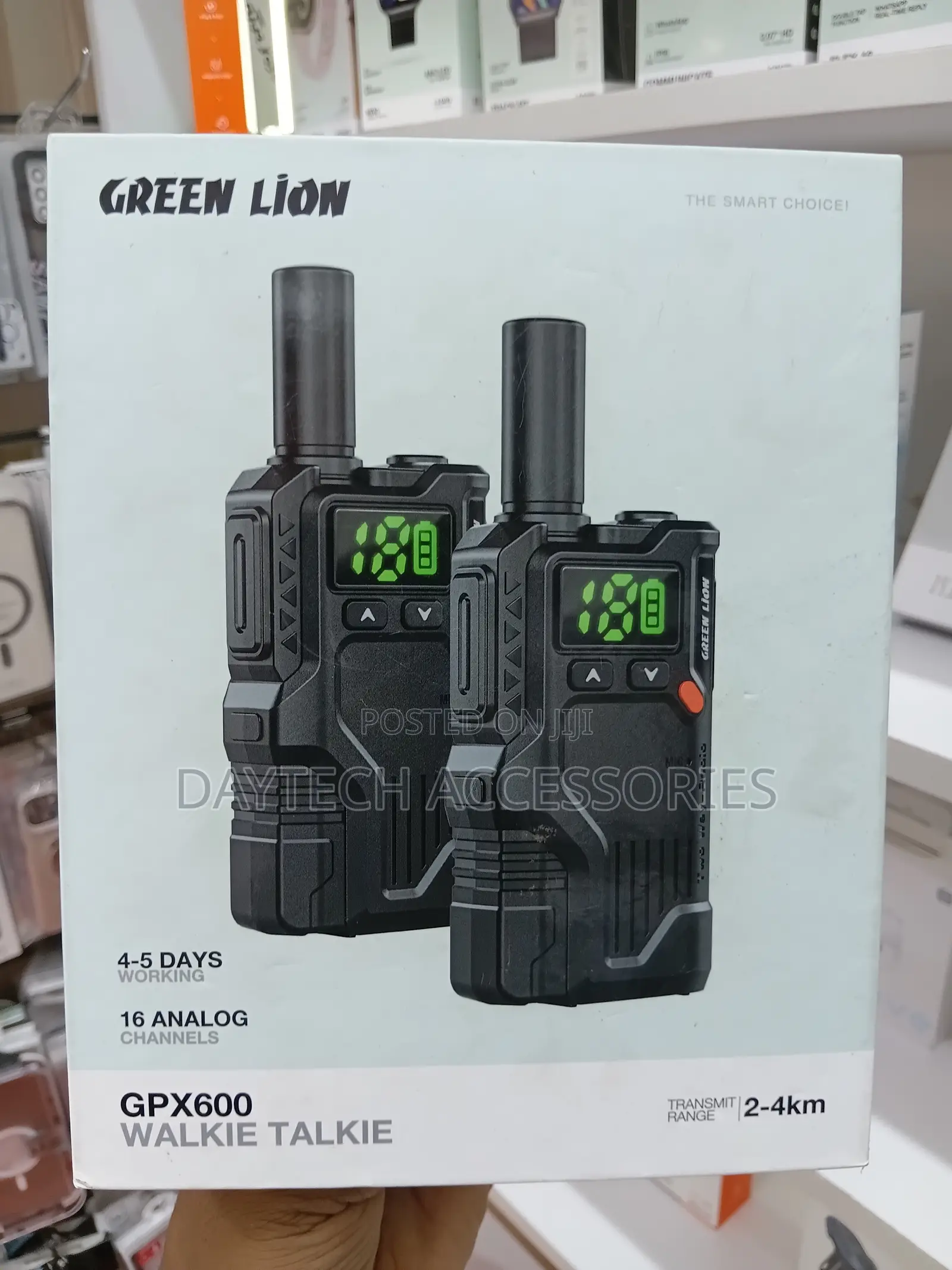 Green Lion GPX600 Long-Range Walkie Talkie – 16-Channel Two-Way Radio.
