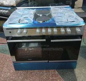 Haier 6 Burner Cooker With Wok Burner Sensors Gas Compartment and Fan
