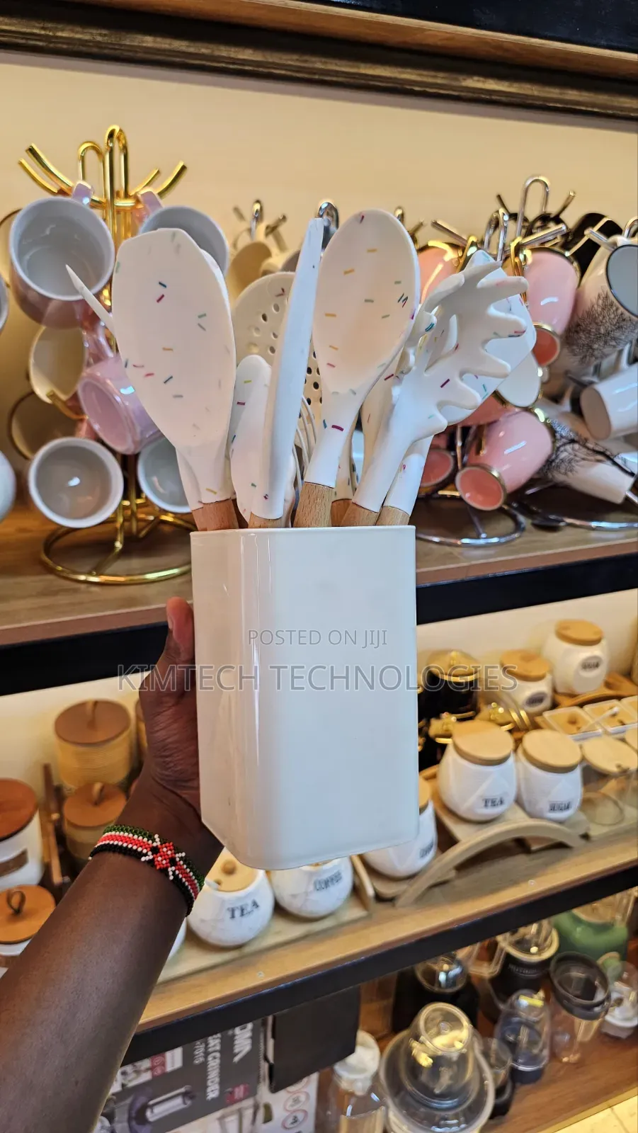 Unique White Marble Silicone Spoon Set