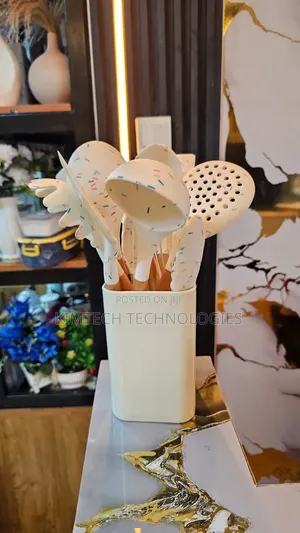 Unique White Marble Silicone Spoon Set