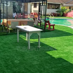 Durable Poolside Artificial Green Outdoor Grass Carpets With Drainage