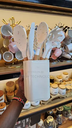 Unique White Marble Silicone Spoon Set