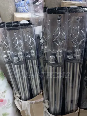 Telescopic 2m Single Adjustable Curtain Pole Rods With Accessories