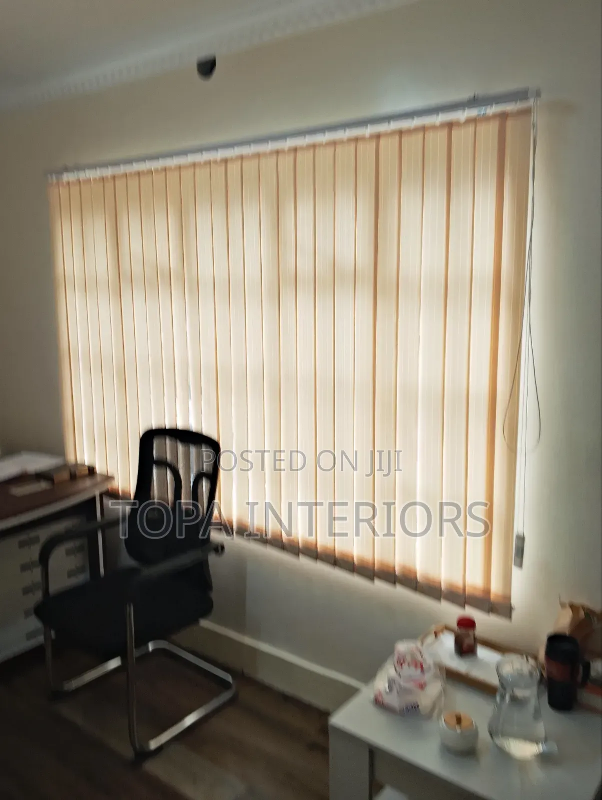 Cream Vertical Office Window Blinds