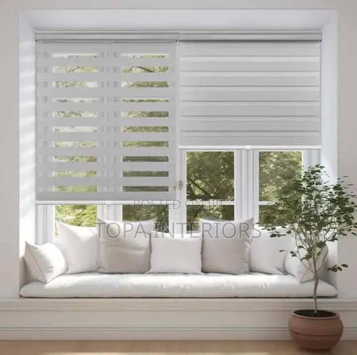 Horizontal Zebra Roller Shades Window Blinds for Home and Office