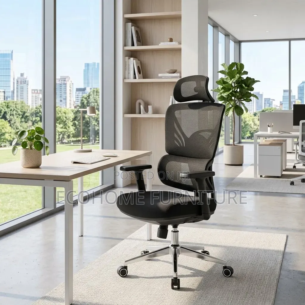 Ergonomic Office Chair With Headrest Adjustable Armrests