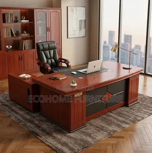 Executive Desk – Wooden Office Desk With Drawers Side Storage