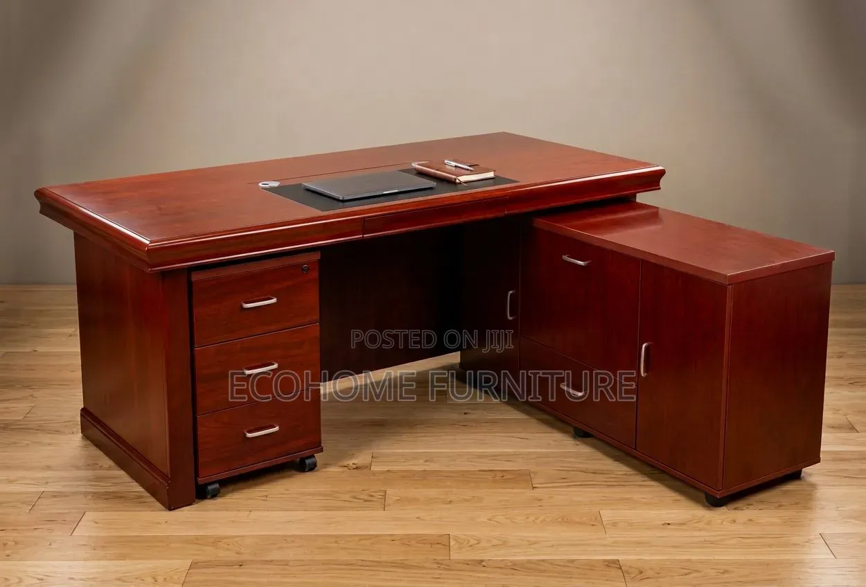 Executive Desk – Wooden Office Desk With Drawers Side Storage